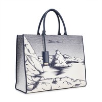 Blue fabric shopper - Santoni - 2