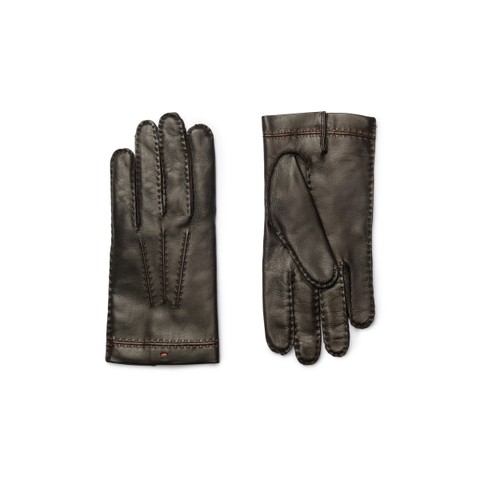 Dark brown leather gloves - Santoni - 1
