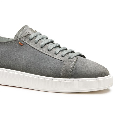 Sneaker da uomo in suede verde - Santoni - 6