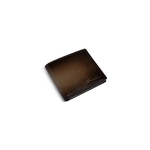 Dark brown leather wallet - Santoni - 3
