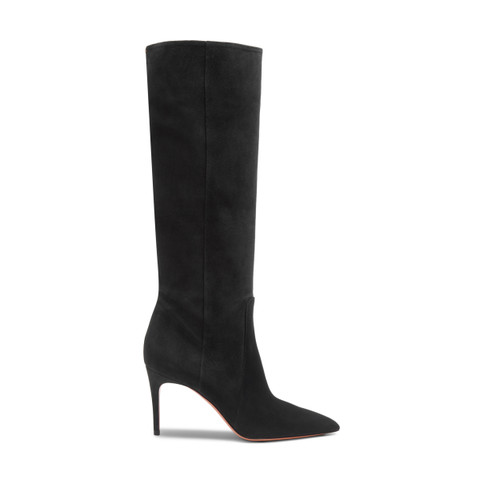 Women's black suede high-heel boot - Santoni - 1