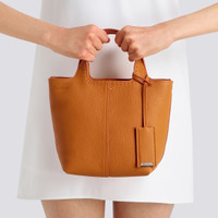 Borsa a mano in pelle bottalata arancione - Santoni - 2