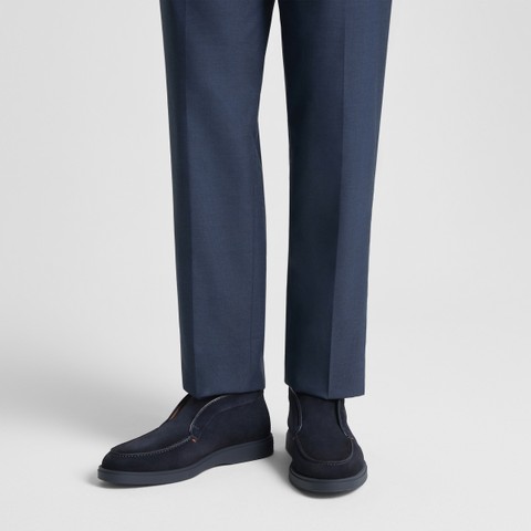 Men&rsquo;s blue suede desert boot - Santoni - 2
