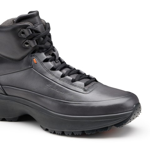 Men's grey leather Easy Bounce Mountain sneaker - Santoni - 5