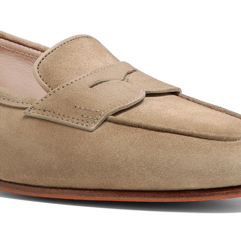 Women's beige suede Carla loafer - Santoni - 6