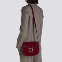 Sac à bandoulière en daim bordeaux - Santoni - 2