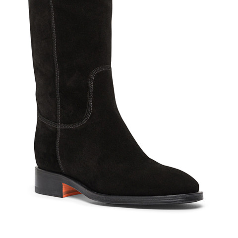 Women's black suede ankle boot - Santoni - 7