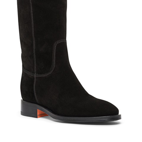Women's black suede ankle boot - Santoni - 11