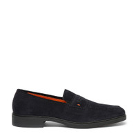 Men's blue suede Easy loafer - Santoni - 1