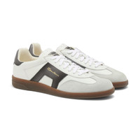 Men's white and black leather and suede DBS Oly sneaker - Santoni - 2