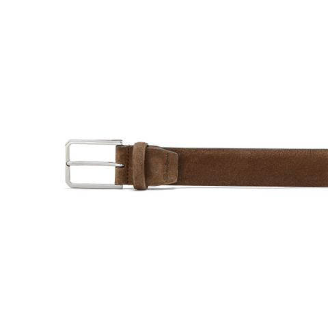 Men's brown suede adjustable belt - Santoni - 3