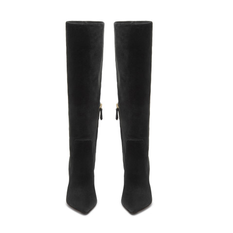 Women's black suede high-heel boot - Santoni - 3