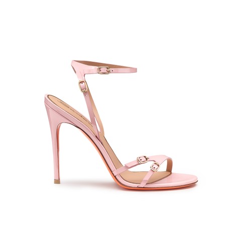 Women's pink patent leather high-heel sandal - Santoni - 1