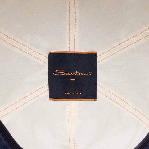 Blue suede baseball cap - Santoni - 3