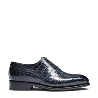 Men's blue alligator leather Oxford shoe - Santoni - 1