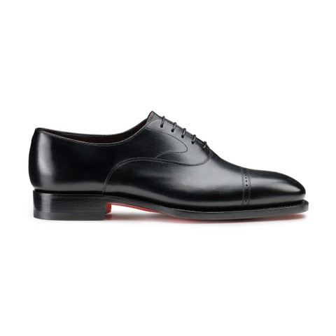 Men's black leather Oxford lace-up - Santoni - 1