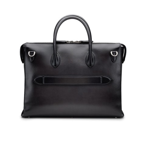 Sac d&rsquo;ordinateur en cuir gris - Santoni - 4