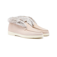 Women&rsquo;s pink suede desert boot - Santoni - 2