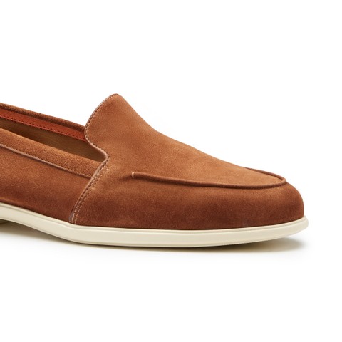 حذاء لوفر نسائي من جلد السويد بلون بني - Santoni - 6