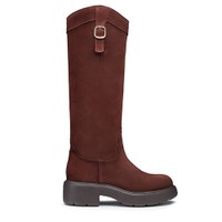 Women's dark brown suede Easy boot - Santoni - 1