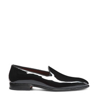 Men's black patent leather loafer - Santoni - 1