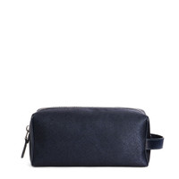 Blue leather and nylon pouch - Santoni - 1