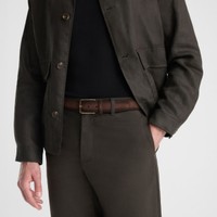 Dark brown suede adjustable belt - Santoni - 2