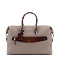 Beige tumbled leather weekend bag - Santoni - 1