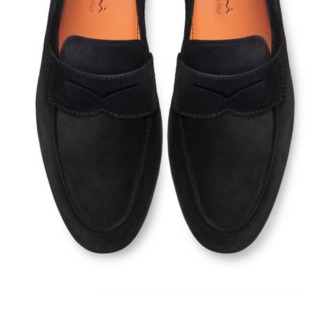 Men's black suede Carlo penny loafer