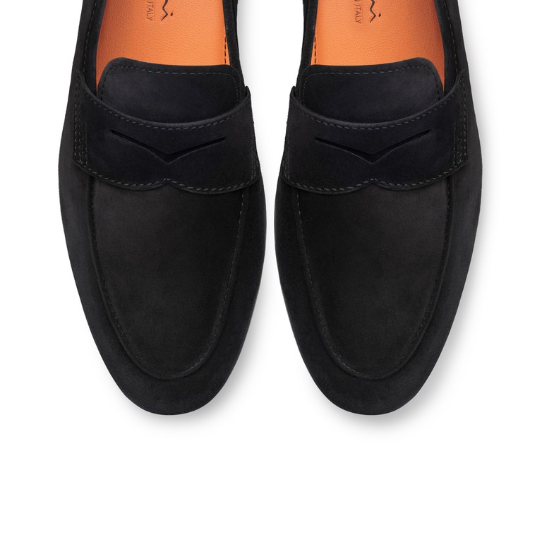 Men's black suede Carlo penny loafer