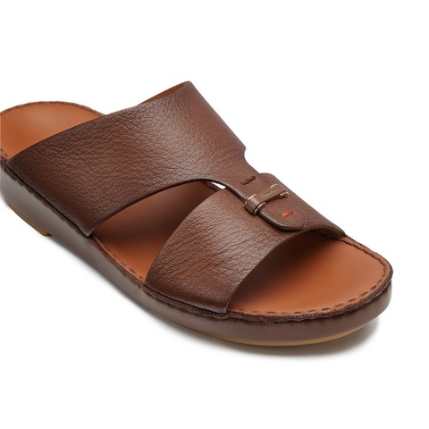 Men's brown leather sandal - Santoni - 5