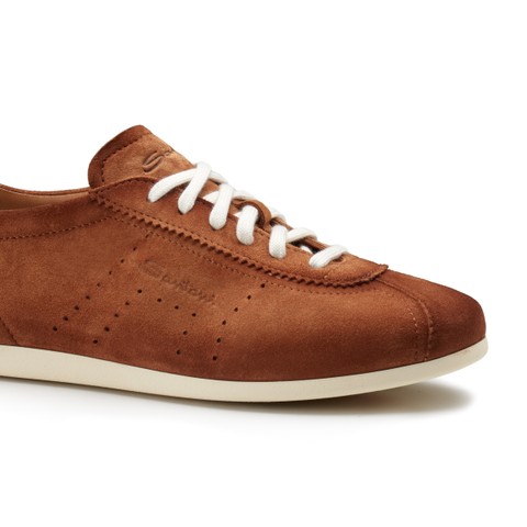 Sneaker da donna in suede marrone - Santoni - 5