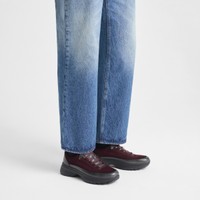 Men's burgundy leather and suede Easy Bounce Mountain sneaker - Santoni - 2