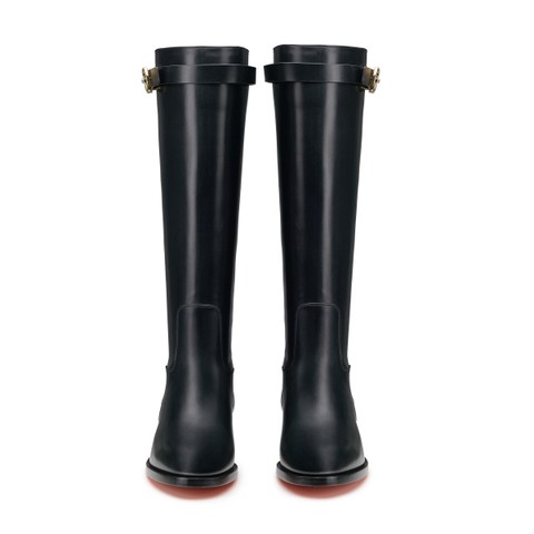Women's black leather boot - Santoni - 3