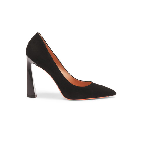 Women's black suede high-heel pump - Santoni - 1