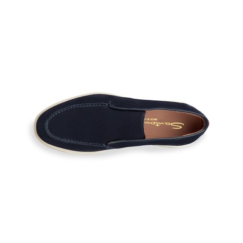 Stivaletto desert da donna in suede blu - Santoni - 4