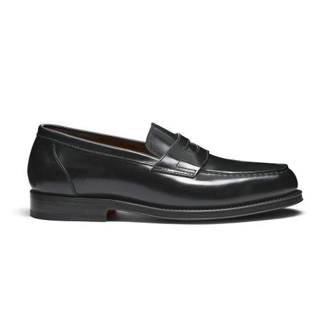 Mocassin Penny en cuir noir pour homme - Santoni - 1