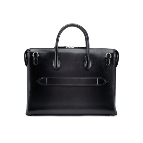 Borsa porta pc in pelle nera - Santoni - 4