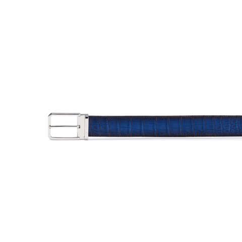 Blue alligator nubuck belt - Santoni - 2