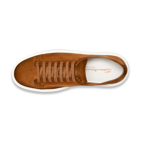 Men's orange suede sneaker - Santoni - 4