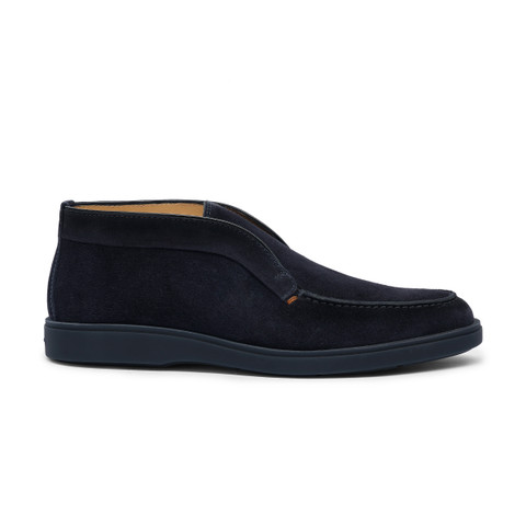 Men&rsquo;s blue suede desert boot - Santoni - 1