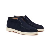 Stivaletto desert da donna in suede blu - Santoni - 2