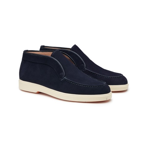 Stivaletto desert da donna in suede blu - Santoni - 2