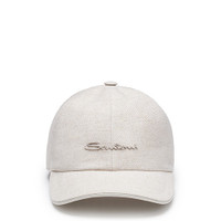 Men's beige fabric baseball cap - Santoni - 1