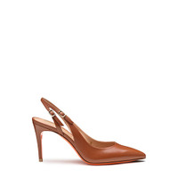 Women's light brown leather high-heel slingback - Santoni - 1
