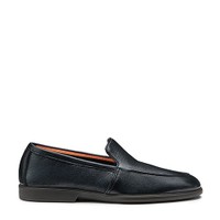 Men's black leather loafer - Santoni - 1
