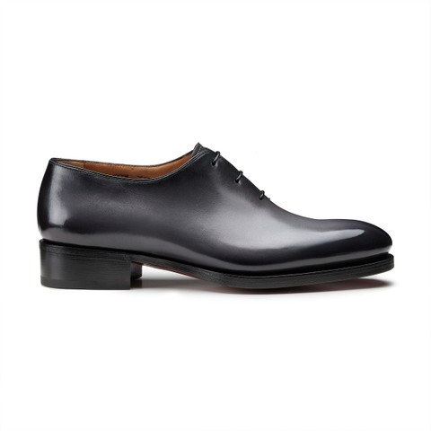 Zapatos Oxford con cordones de cuero gris para hombre - Santoni - 1