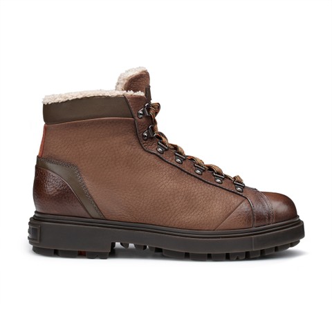 メンズ ダークブラウンレザー ハイキングブーツ - Santoni - 1