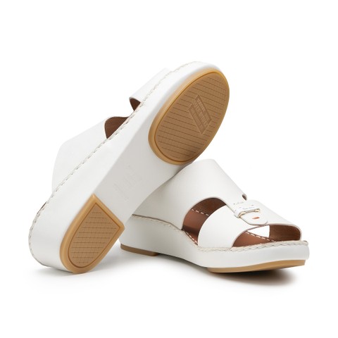 Men's white leather sandal - Santoni - 3