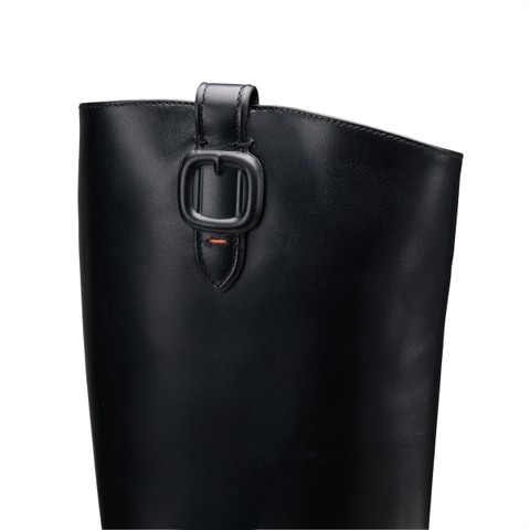 Women's black leather boot - Santoni - 5